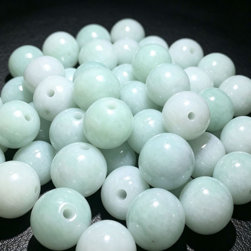Beading - 10 pièces, perles rondes en jade