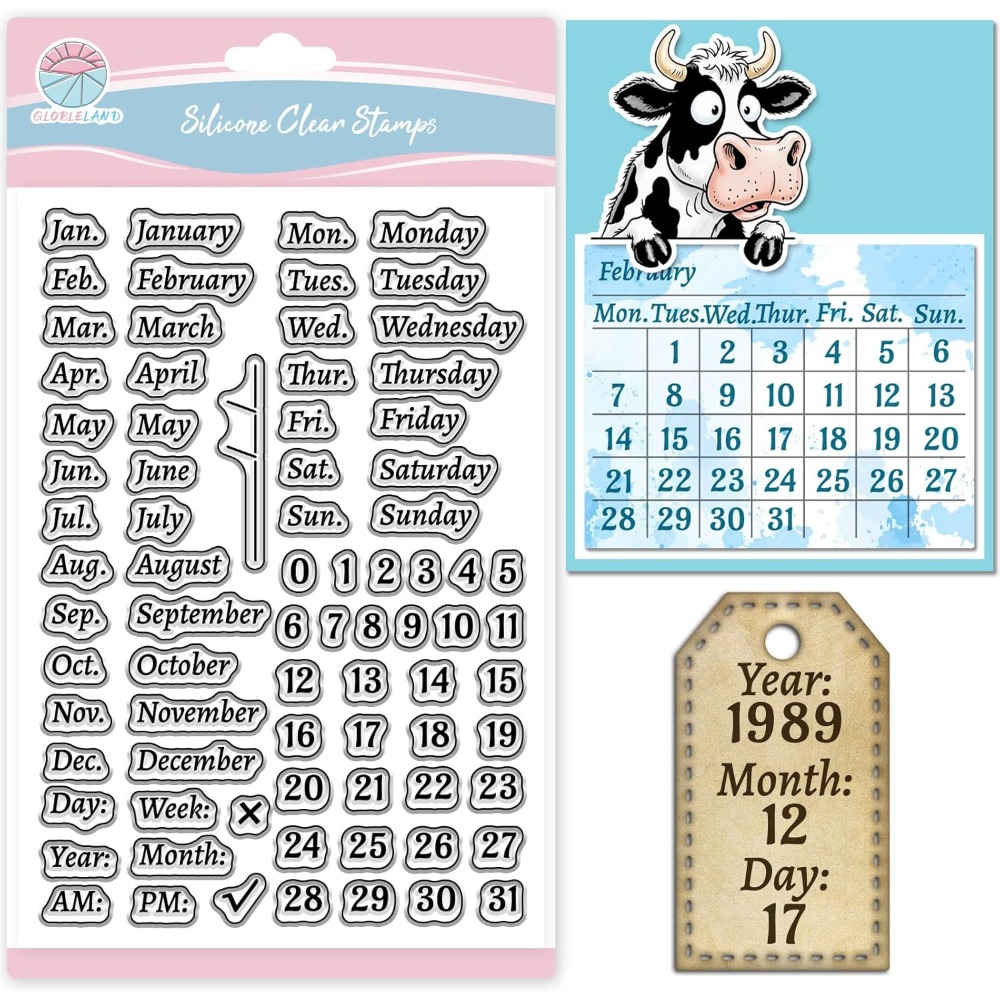 Clear Silicone Stamps For Card Making - Calendrier tampon clair pour Scrapbooking semaine
