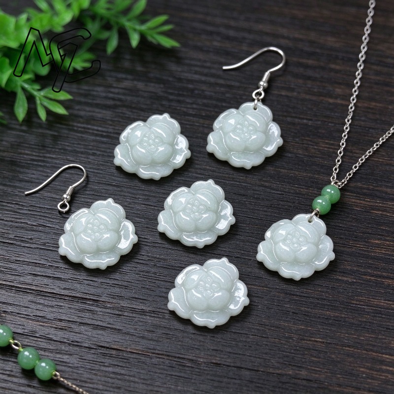 Beading - 5 pièces, breloques en jade naturel