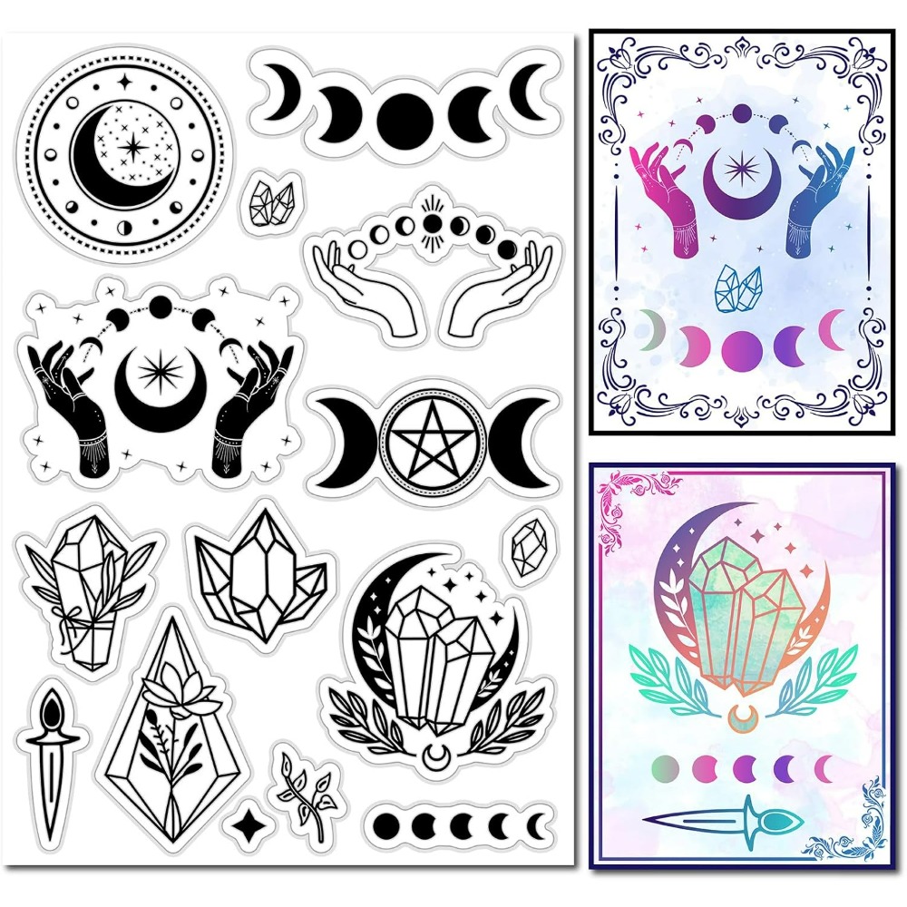 Clear Silicone Stamps For Card Making - Tampon en Caoutchouc Clip avec Phase