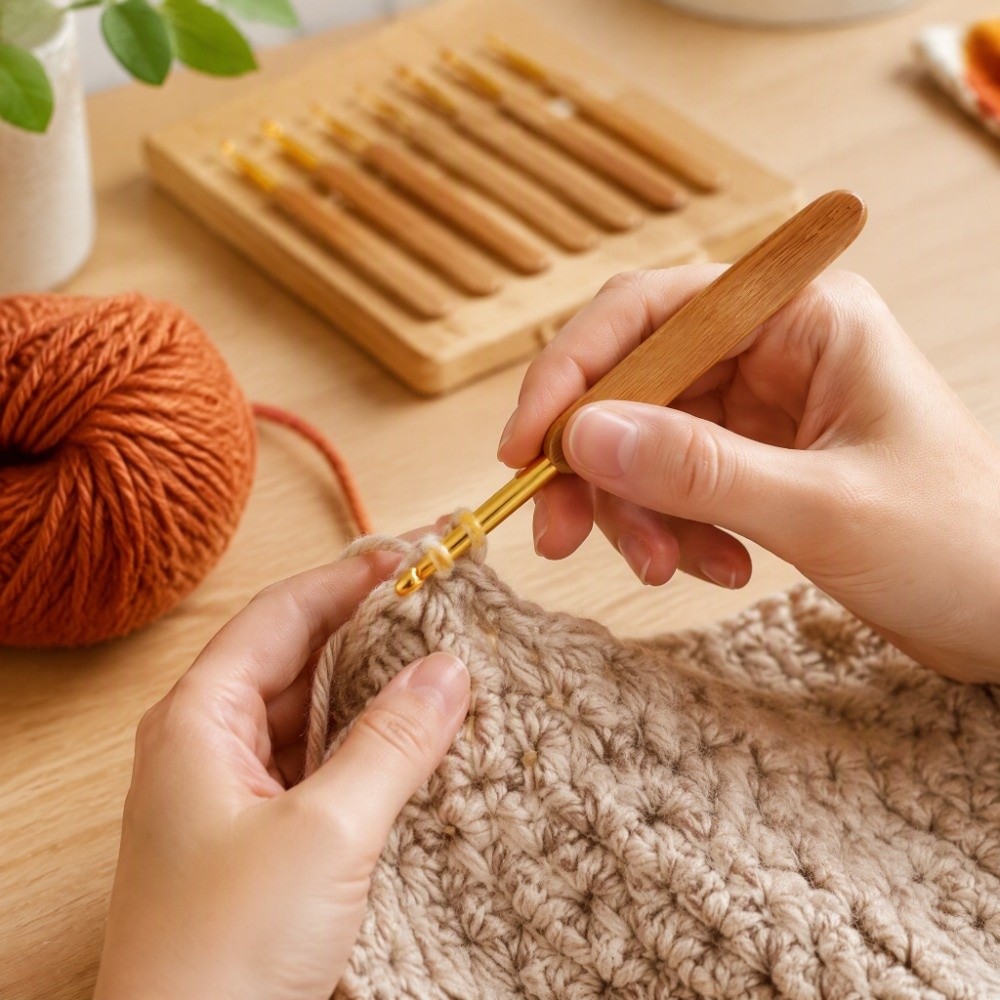 Ensemble de 8 crochets de tail - Wooden Crochet Hooks Ergonomic Handle avis et prix