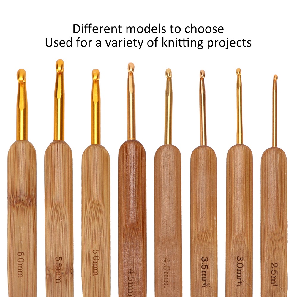 Ensemble de 8 crochets de tail - Wooden Crochet Hooks Ergonomic Handle avis et prix