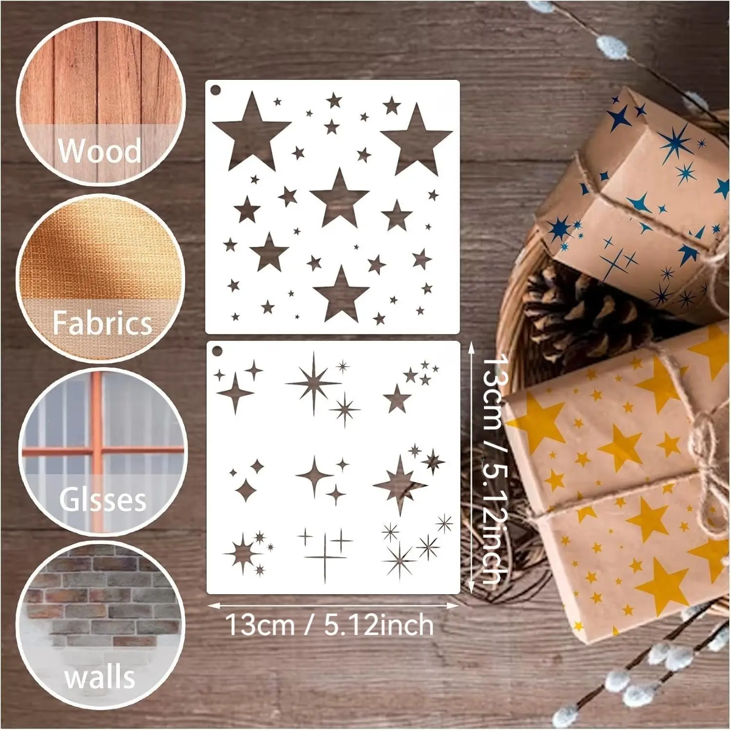 1-5 pochettes de pochoirs étoi - Scrapbooking avis et prix